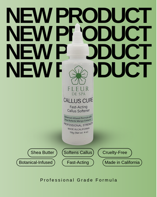 Fleur De Spa Callus Cure, a professional-grade, fast-acting gel softener designed for effortless callus removal.
This botanical-infused formula combines Shea Butter, Vetiver Root Oil, and Mango Extracts to deeply condition, soften, and rejuvenate rough, dry skin. In just 3–5 minutes, even the toughest calluses become easier to remove—leaving feet smooth, hydrated, and revitalized.