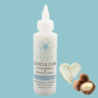 Cuticle Cure from Fleur De Spa is a professional-strength cuticle softener and remover designed to restore hydration and promote healthy, radiant nails.
Formulated with the exclusive Fleur Complex — a nourishing blend of Aloe Vera, Shea Butter, Pomegranate, Chamomile, and Vitamin E