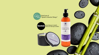 Fleur De Spa massage candle with pour spout and massaging oil made with soy, coconut waxes, oils and jojoba and safflower for professional spa like experience sensual and relaxing massage for couples and one of Oprah's Favorite Things voted best of by Woman's Health