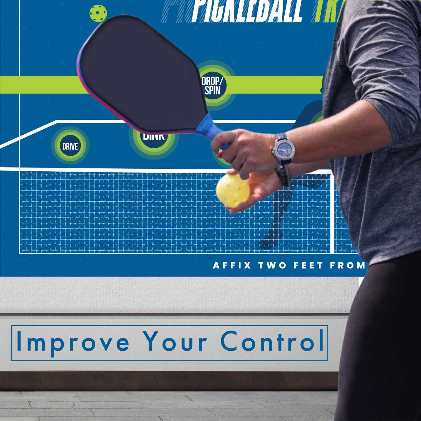 Ultimate Pickleball Rebounder Training Aid | Improve Your Dinks and Elevate Your Game | Convert Any Wall into a Pickleball Court
