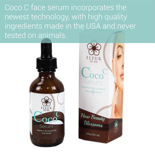 Anti aging all natural Face Serum Coconut and vitamin C moisturizing fine lines wrinkles beautiful soft skin eye cream pores night cream day cream organic made in USA