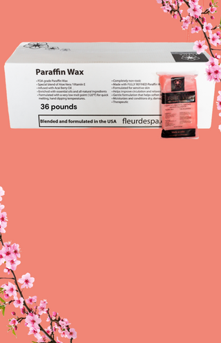 36 lb paraffin for hands and feet, fleur de spa USA made paraffin wax refills 6lb and 1 pound, nail spa