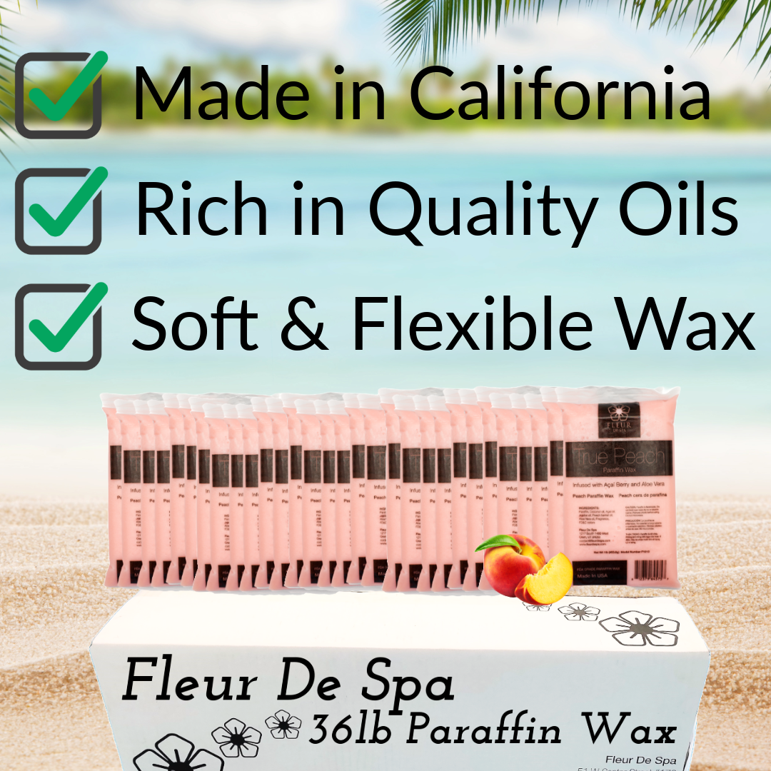Fleur De Spa paraffin wax, refill, massage candles, massage oil, skin care, spa wax for hands and feet, anti aging serum