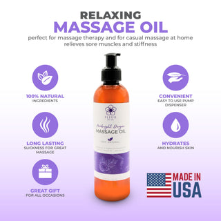 Massage Oil Candle for sensual and relaxing massage with pour spout and pump bottle. All Natural Coconut oil, safflower oil, soy wax, aloe, shea butter for sore muscles and couples. Fleur De Spa Massage oil voted number 1 women's health and Oprah favorite things. Award winning.