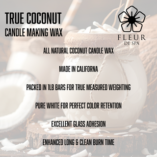 True Coconut Candle Making Wax from Fleur De Spa. Coconut 83 blend for DIY candle makers 1 pound 6 lbs 10 lbs