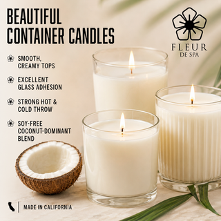 True Coconut Candle Making Wax from Fleur De Spa. Coconut 83 blend for DIY candle makers 1 pound 6 lbs 10 lbs