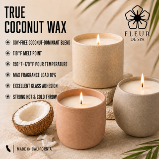 True Coconut Candle Making Wax from Fleur De Spa. Coconut 83 blend for DIY candle makers 1 pound 6 lbs 10 lbs