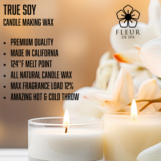 True Soy Candle Making Wax from Fleur De Spa. Golden Soy blend for DIY candle makers 1 pound 6 lbs 10 lbs All natural made in America Soy # 10