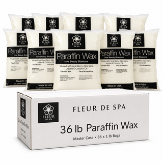 Paraffin wax refill from Fleur De Spa for hands and feet. USA made Paraffin waxes that can be used in any paraffin spa wax melting machine. Peach, lavender, vanilla, rosemary, eucalyptus, wintergreen and unscented for heat therapy and moisture to hydrate your skin. The best and most popular paraffin wax on sale.