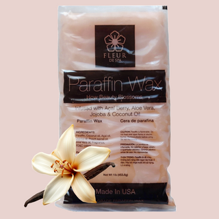 Paraffin wax refill from Fleur De Spa for hands and feet. USA made Paraffin waxes that can be used in any paraffin spa wax melting machine. Peach, lavender, vanilla, rosemary, eucalyptus, wintergreen and unscented for heat therapy and moisture to hydrate your skin. The best and most popular paraffin wax on sale.