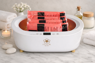 paraffin wax warmer from Fleur De Spa with US Made in California paraffin refill for hands and feet
