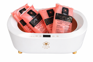 paraffin wax warmer from Fleur De Spa with US Made in California paraffin refill for hands and feet