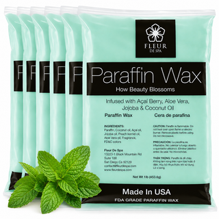 Paraffin wax refill from Fleur De Spa for hands and feet. USA made Paraffin waxes that can be used in any paraffin spa wax melting machine. Peach, lavender, vanilla, rosemary, eucalyptus, wintergreen and unscented for heat therapy and moisture to hydrate your skin. The best and most popular paraffin wax on sale.