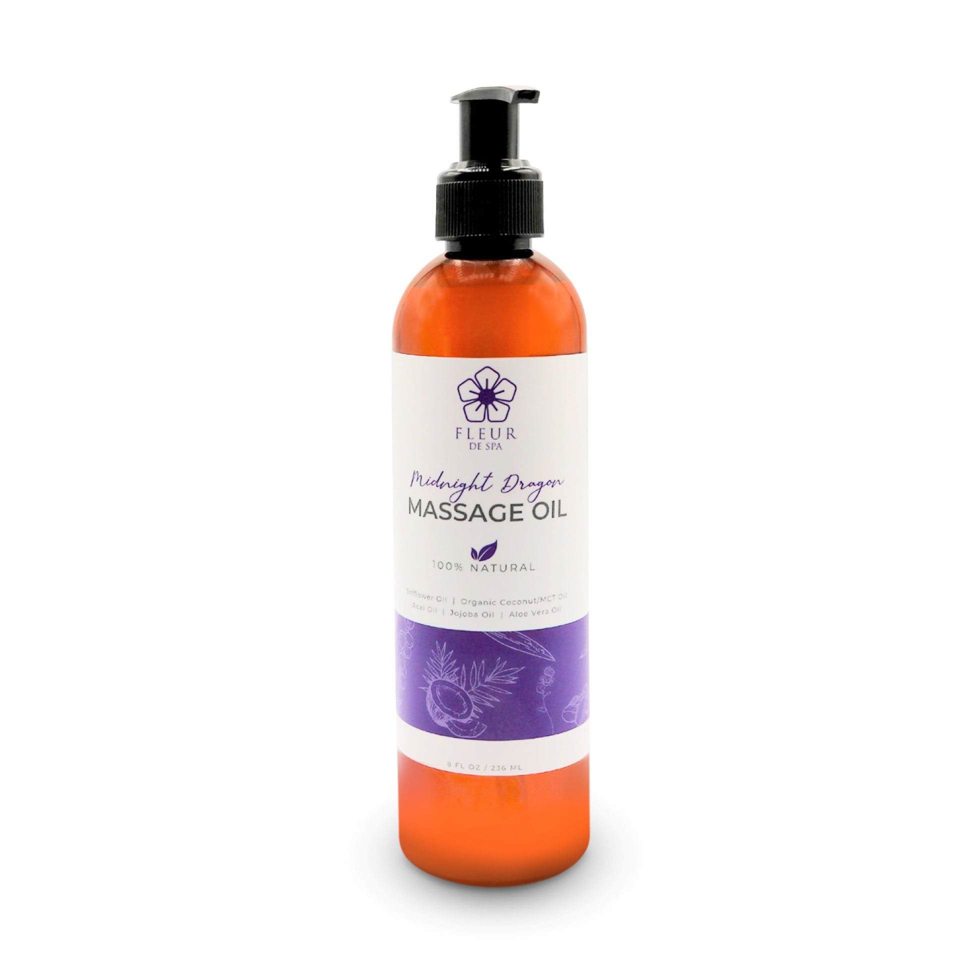 Therapeutic Body Massage Muscles–All Spa Natural-Made in – 8oz USA Fleur De Oil-Sore