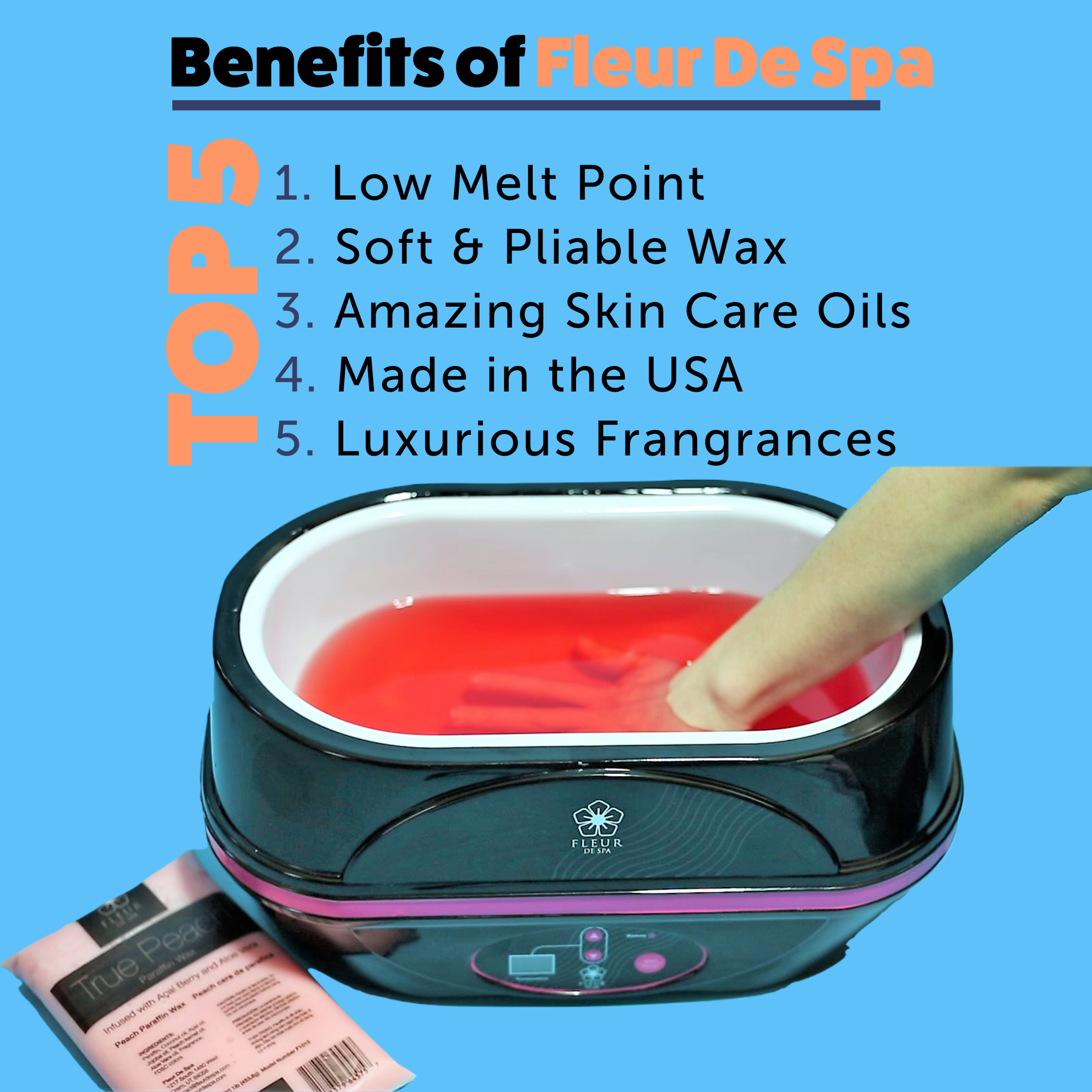 Paraffin Wax Refill from Fleur De Spa - USA made Paraffin for hands and  feet.