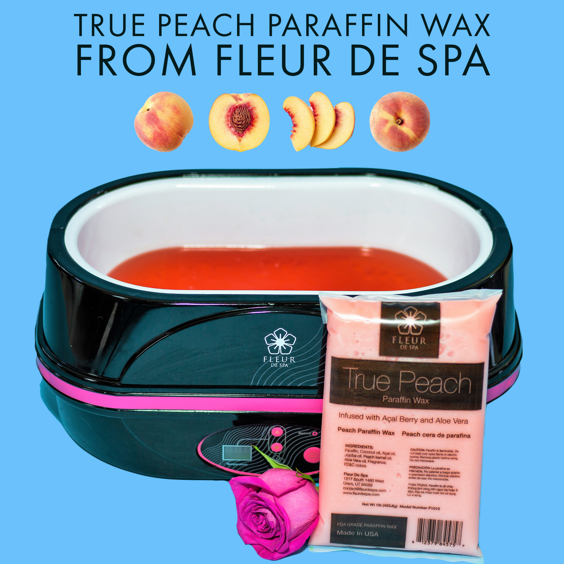 Paraffin Wax refill 6lbs made in USA Fleur De Spa for Hands and Feet